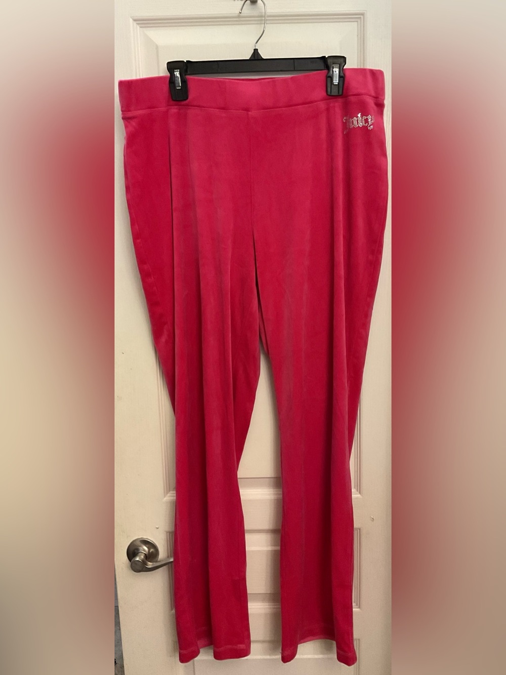 Juicy Couture Hot Pink Velour Tracksuit Bottoms with Logo Tag